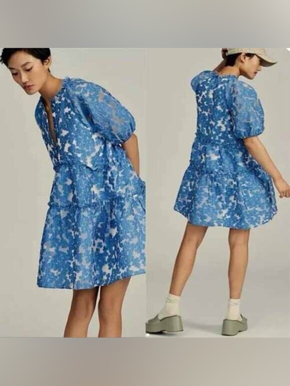 maeve by anthropologie tiered jacquard dress size M